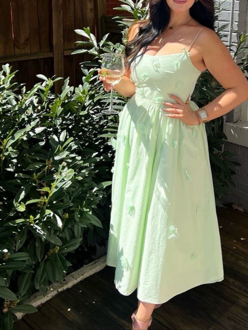 SELF-PORTRAIT | $510 Cotton Flower Midi Dress - Picture 6 of 11